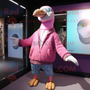 Rosa Albatross maskot drakt...