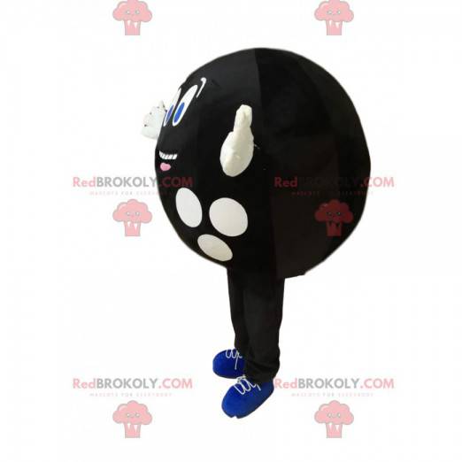 Zeer vrolijke zwarte bowlingbal mascotte - Redbrokoly.com