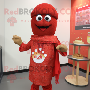 Rød Falafel maskot kostume...