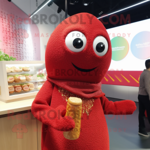 Rød Falafel maskot kostume...