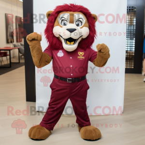 Maroon Lion mascotte...