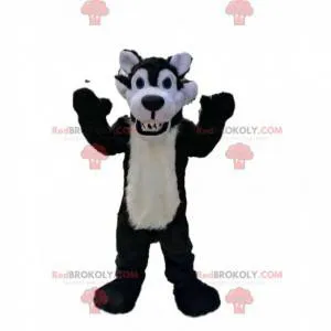 Very bestial black and white wolf mascot - Redbrokoly.com