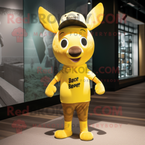 Yellow Deer maskot kostume...