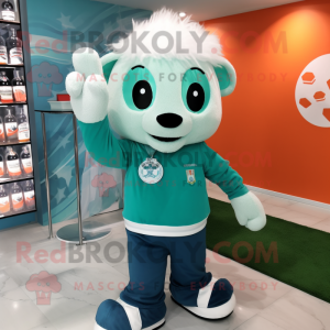 Cyanfarbener Maskottchen...