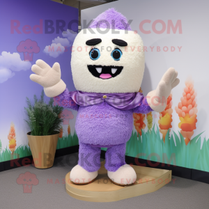 Lavender Fried Rice mascot costume character dressed with a Trousers and Gloves