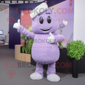 Lavender Fried Rice mascot costume character dressed with a Trousers and Gloves