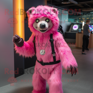 Pink Sloth Bear maskot...