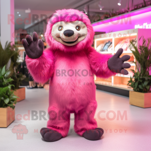 Pink Sloth Bear maskot...