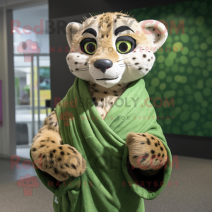 Oliven Cheetah maskot drakt...