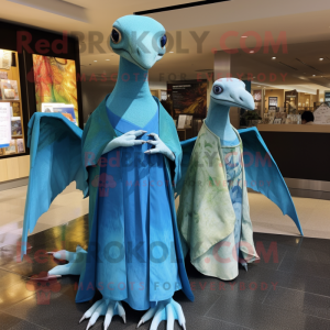 Sky Blue Dimorphodon maskot...