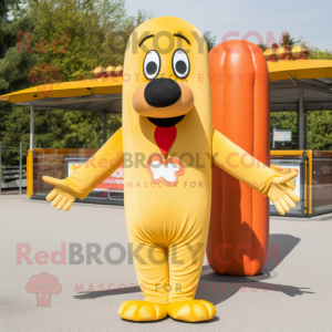 Gold Hot Dogs maskot drakt...