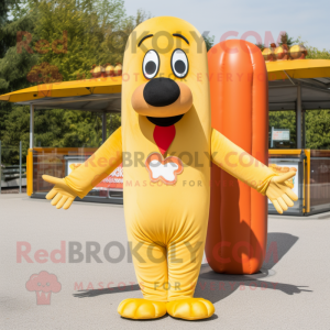 Gold-Hot-Dogs Maskottchen...