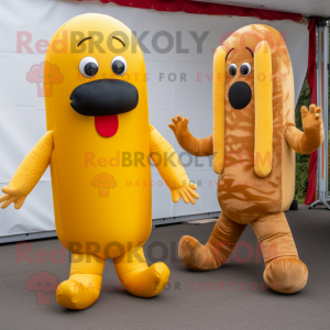 Gold Hot Dogs maskot drakt...