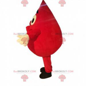 Mascotte goccia rossa molto gioviale - Redbrokoly.com