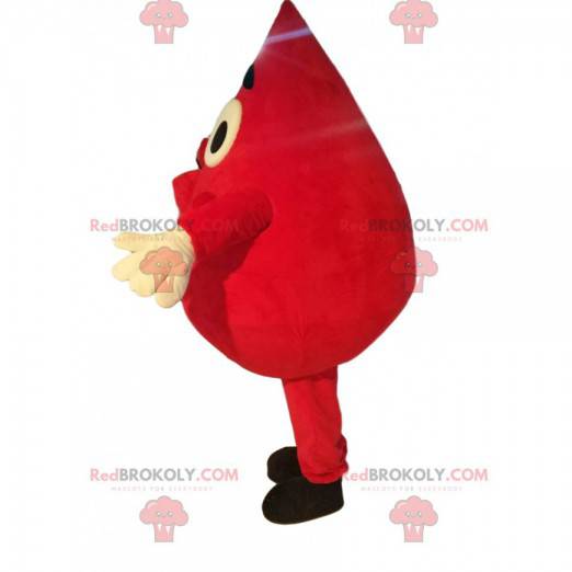 Mascotte de goutte rouge très joviale - Redbrokoly.com