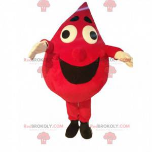 Mascotte de goutte rouge très joviale - Redbrokoly.com