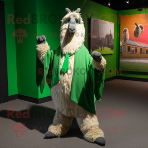 Grøn Lama maskot kostume...