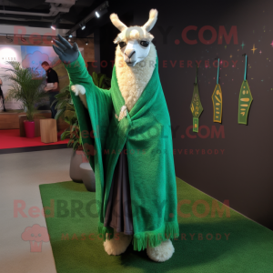 Groene lama mascotte...