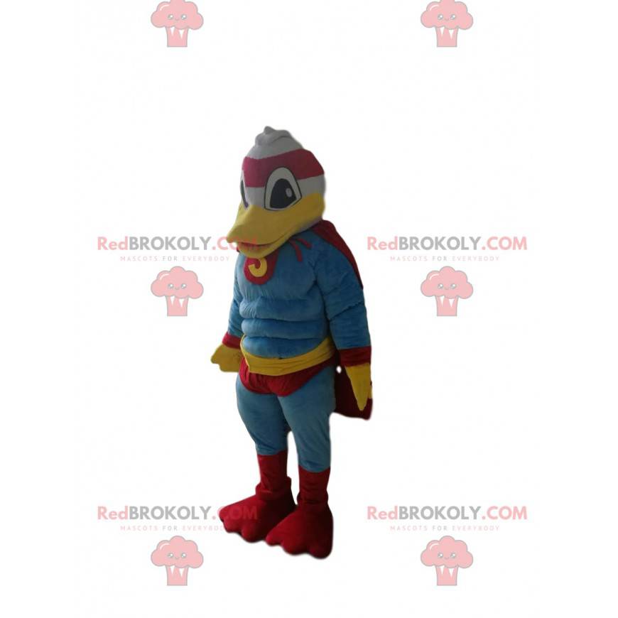 Donald maskot med superhelt outfit - Redbrokoly.com
