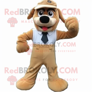 Tan Dog maskot kostume...