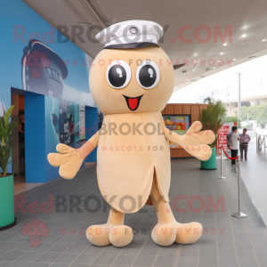 Beige Octopus maskot...