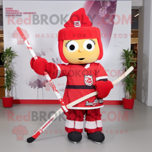 Red Ice Hockey Stick maskot...