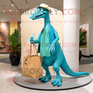 Cyan Parasaurolophus maskot...