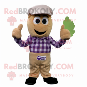 Tan Grape maskot kostume...