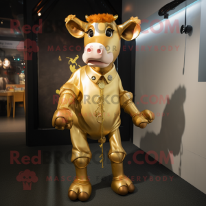 Gold Cow mascotte kostuum...