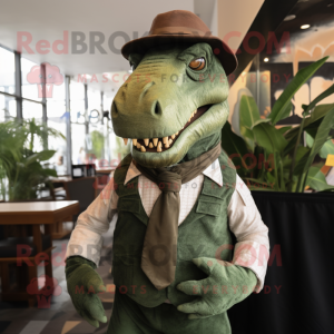 Oliven T Rex maskot kostume...