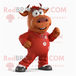 Red Cow maskot kostume...