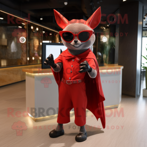 Red Bat maskot kostume...