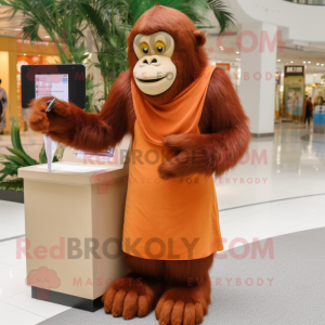 Brun orangutang maskot...