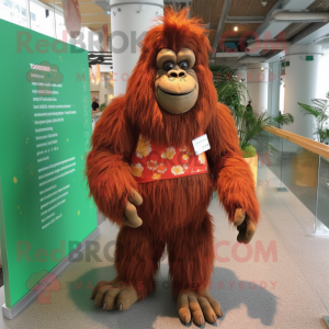 Brun orangutang maskot...