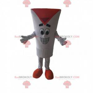 Mascotte de tube blanc avec un grand sourire! - Redbrokoly.com