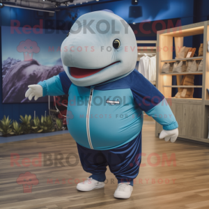 Tan Blue Whale maskot...