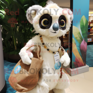 Cream Lemur maskot kostume...