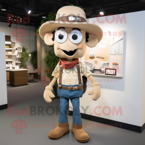 Beige anheng maskot kostyme...
