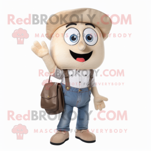 Beige anheng maskot kostyme...