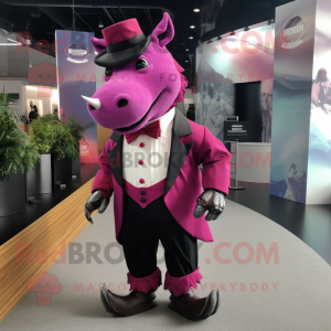 Magenta Rhinoceros maskot...