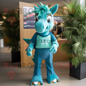 Postava maskota Teal Horse...