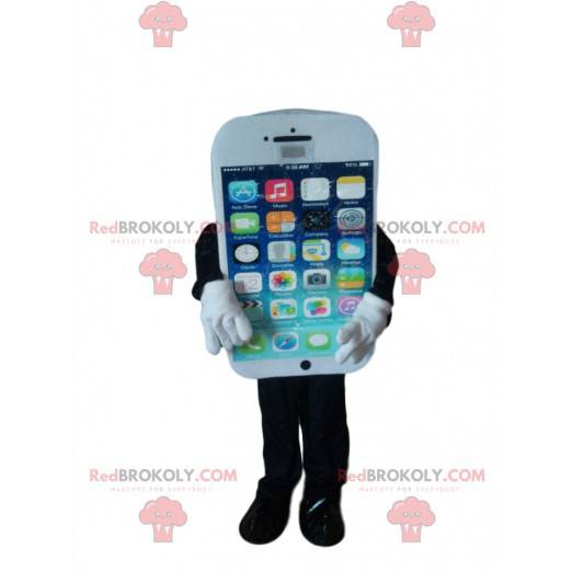 White smart phone mascot - Redbrokoly.com