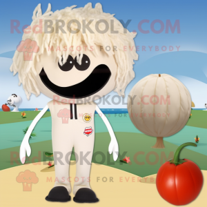 Beige tomatmaskot kostyme...