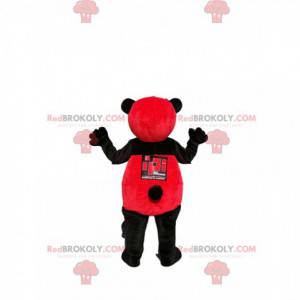 Rotes und schwarzes Panda-Maskottchen - Redbrokoly.com