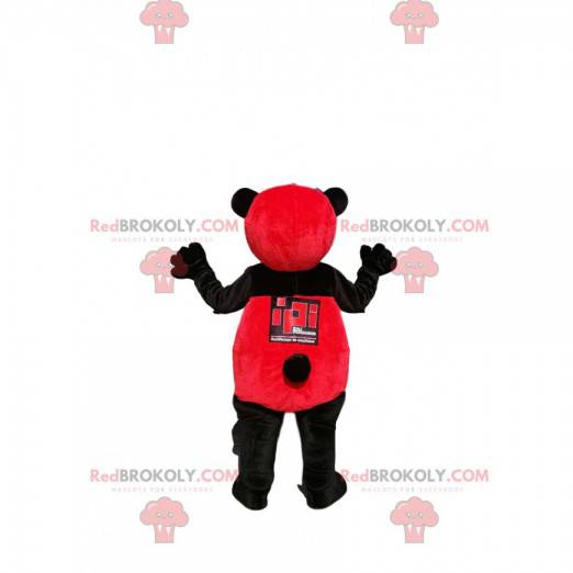 Rotes und schwarzes Panda-Maskottchen - Redbrokoly.com