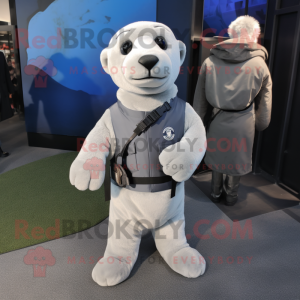 Silver Navy Seal mascotte...