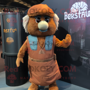 Rust Biryani mascot costume character dressed with a Waistcoat and Wraps