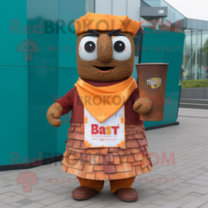 Rust Biryani mascot costume character dressed with a Waistcoat and Wraps