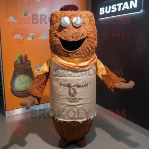 Rust Biryani mascot costume character dressed with a Waistcoat and Wraps
