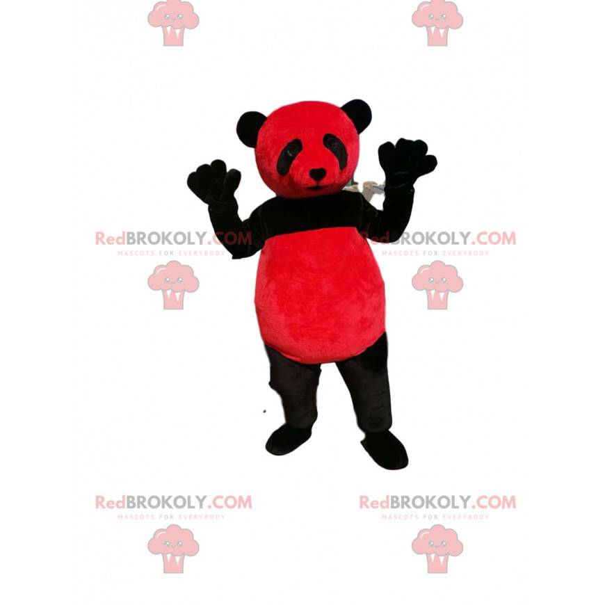 Rotes und schwarzes Panda-Maskottchen - Redbrokoly.com